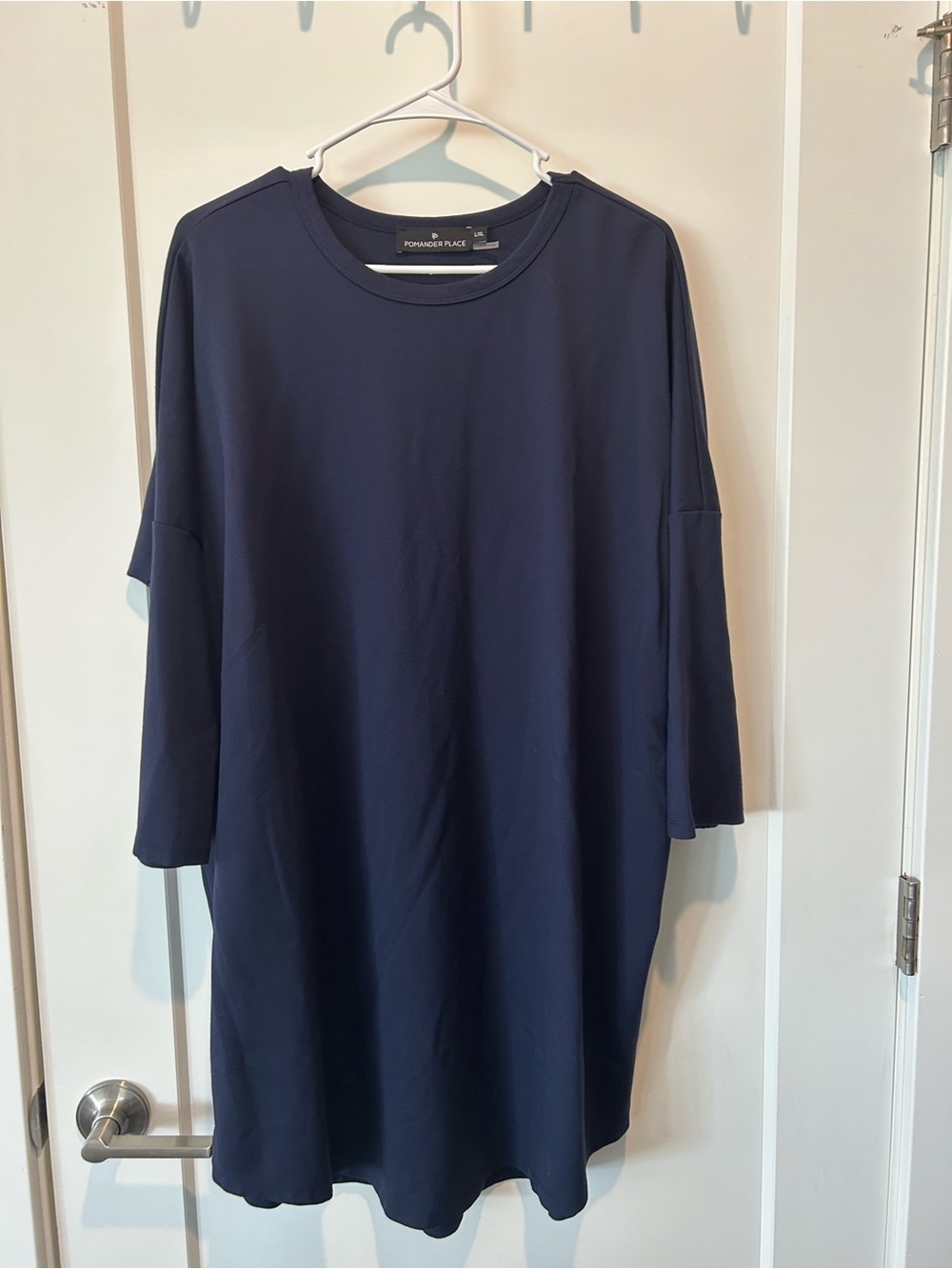 Pomander Place Oversized Long Sleeve Navy Dress